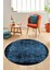 Baskılı Kaymaz Taban Yıkanabilir Sade Modern Mutfak Yuvarlak Salon Halısı Y-Modern-04-Mavi 3