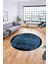 Baskılı Kaymaz Taban Yıkanabilir Sade Modern Mutfak Yuvarlak Salon Halısı Y-Modern-04-Mavi 5