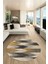 Renkli Desen Baskılı Kaymaz Taban Yıkanabilir Modern Yuvarlak Salon Halısı Y-MODERN-104-KAHVE 4