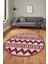 Kilim Desen Baskılı Kaymaz Taban Yıkanabilir Modern Yuvarlak Salon Halısı Y-MODERN-105-BORDO 2