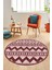 Kilim Desen Baskılı Kaymaz Taban Yıkanabilir Modern Yuvarlak Salon Halısı Y-MODERN-105-BORDO 5
