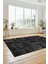 Sade Desen Modern Dijital Kaymaz Yıkanabilir Yolluk Mutfak Salon Halısı Modern-89-Siyah 1