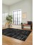 Sade Desen Modern Dijital Kaymaz Yıkanabilir Yolluk Mutfak Salon Halısı Modern-89-Siyah 5