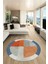 Baskılı Kaymaz Taban Yıkanabilir Modern Şık Yuvarlak Mutfak Salon Halısı Y-MODERN-107-RENKLİ 3