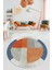 Baskılı Kaymaz Taban Yıkanabilir Modern Şık Yuvarlak Mutfak Salon Halısı Y-MODERN-107-RENKLİ 5