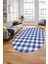 Baskılı Kaymaz Yıkanabilir Modern Oval Koridor Halısı Halısı Salon Halısı O-Modern-55-Lacivert 2