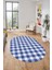 Baskılı Kaymaz Yıkanabilir Modern Oval Koridor Halısı Halısı Salon Halısı O-Modern-55-Lacivert 4