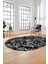 Baskılı Kaymaz Taban Yıkanabilir Renkli Modern Yolluk Mutfak Oval Salon Halısı O-Modern-02-Gri 2
