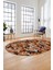 Baskılı Kaymaz Taban Yıkanabilir Renkli Modern Yolluk Mutfak Oval Salon Halısı O-Modern-02-Kahve 2