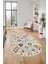 Baskılı Kaymaz Yıkanabilir Etnik Modern Oval Yolluk Mutfak Halısı Salon Halısı O-Modern-60-Sarı 4