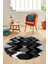 Etnik Modern Desen Dijital Kaymaz Yıkanabilir Yuvarlak Mutfak Salon Halısı Y-Modern-24-Antrasit 2