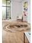 Baskılı Kaymaz Yıkanabilir Modern Mermer Desen Oval Yolluk Salon Halısı O-Modern-46-Kahve 5