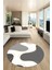 Baskılı Kaymaz Taban Yıkanabilir Modern Yuvarlak Mutfak Salon Halısı Y-MODERN-120-GRİ 3