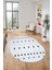 Baskılı Kaymaz Yıkanabilir Şık Kilim Desen Oval Yolluk Halısı Salon Halısı O-Modern-65-Mavi 3