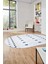 Baskılı Kaymaz Yıkanabilir Şık Kilim Desen Oval Yolluk Halısı Salon Halısı O-Modern-65-Mavi 4