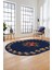 Modern Çiçek Dijital Kaymaz Yıkanabilir Oval Yolluk Mutfak Salon Halısı O-Modern-20-Mavi 1