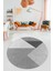 Baskılı Kaymaz Yıkanabilir Modern Yuvarlak Mutfak Salon Halısı Y-Modern-38-Gri 2