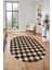 Baskılı Kaymaz Yıkanabilir Modern Oval Koridor Halısı Halısı Salon Halısı O-Modern-55-Kahve 4