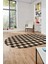 Baskılı Kaymaz Yıkanabilir Modern Oval Koridor Halısı Halısı Salon Halısı O-Modern-55-Kahve 5