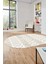 Baskılı Kaymaz Yıkanabilir Şık Oval Koridor Halısı Mutfak Halısı Salon Halısı O-Modern-56-Krem 5