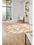 Baskılı Kaymaz Yıkanabilir Kilim Desen Oval Yolluk Mutfak Halısı Salon Halısı O-Modern-57-Bej 5