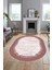 Baskılı Kaymaz Yıkanabilir Sade Desen Oval Yolluk Mutfak Salon Halısı O-Modern-43-Pembe 1