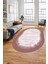Baskılı Kaymaz Yıkanabilir Sade Desen Oval Yolluk Mutfak Salon Halısı O-Modern-43-Pembe 3
