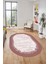 Baskılı Kaymaz Yıkanabilir Sade Desen Oval Yolluk Mutfak Salon Halısı O-Modern-43-Pembe 5