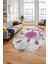 Baskılı Kaymaz Yıkanabilir Oval Koridor Halısı Mutfak Halısı Salon Halısı O-Modern-45-Mor 3