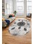 Baskılı Kaymaz Yıkanabilir Oval Koridor Halısı Mutfak Halısı Salon Halısı O-Modern-45-Siyah 3