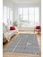Sade Desen Baskılı Kaymaz Taban Yıkanabilir Modern Yolluk Salon Halısı MODERN-110-GRİ 4