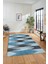 Renkli Desen Baskılı Kaymaz Taban Yıkanabilir Modern Yolluk Salon Halısı MODERN-104-MAVİ 3