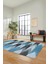 Renkli Desen Baskılı Kaymaz Taban Yıkanabilir Modern Yolluk Salon Halısı MODERN-104-MAVİ 4