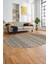 Kilim Desen Özel Tasarım Dijital Kaymaz Yıkanabilir Oval Yolluk Salon Halısı O-Modern-86-Krem 1