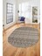 Kilim Desen Özel Tasarım Dijital Kaymaz Yıkanabilir Oval Yolluk Salon Halısı O-Modern-86-Krem 4