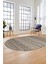Kilim Desen Özel Tasarım Dijital Kaymaz Yıkanabilir Oval Yolluk Salon Halısı O-Modern-86-Krem 5
