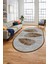 Baskılı Kaymaz Yıkanabilir Modern Yaprak Desen Oval Yolluk Mutfak Salon Halısı O-Modern-41-Kahve 3