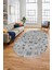 Baskılı Kaymaz Yıkanabilir Modern Kelebek Desen Oval Yolluk Salon Halısı O-Modern-51-Gri 2