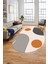 Baskılı Kaymaz Yıkanabilir Oval Koridor Halısı Mutfak Halısı Salon Halısı O-Modern-52-Turuncu 2