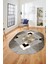 Şık Modern Desenli Dijital Kaymaz Yıkanabilir Oval Yolluk Mutfak Salon Halısı O-Modern-12-Kahve 1