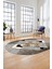 Şık Modern Desenli Dijital Kaymaz Yıkanabilir Oval Yolluk Mutfak Salon Halısı O-Modern-12-Kahve 2