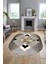 Şık Modern Desenli Dijital Kaymaz Yıkanabilir Oval Yolluk Mutfak Salon Halısı O-Modern-12-Kahve 3