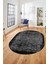 Baskılı Kaymaz Taban Yıkanabilir Sade Modern Yolluk Mutfak Oval Salon Halısı O-Modern-04-Gri 1