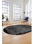 Baskılı Kaymaz Taban Yıkanabilir Sade Modern Yolluk Mutfak Oval Salon Halısı O-Modern-04-Gri 2