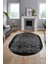 Baskılı Kaymaz Taban Yıkanabilir Sade Modern Yolluk Mutfak Oval Salon Halısı O-Modern-04-Gri 3