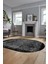 Baskılı Kaymaz Taban Yıkanabilir Sade Modern Yolluk Mutfak Oval Salon Halısı O-Modern-04-Gri 4