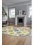 Etnik Modern Desenli Dijital Kaymaz Yıkanabilir Oval Yolluk Mutfak Salon Halısı O-Modern-14-Sarı 4