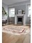 Modern Sade Desenli Dijital Kaymaz Yıkanabilir Oval Yolluk Salon Halısı O-Modern-37-Bordo 2
