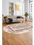 Modern Sade Desenli Dijital Kaymaz Yıkanabilir Oval Yolluk Salon Halısı O-Modern-37-Bordo 4
