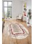 Modern Sade Desenli Dijital Kaymaz Yıkanabilir Oval Yolluk Salon Halısı O-Modern-37-Bordo 5